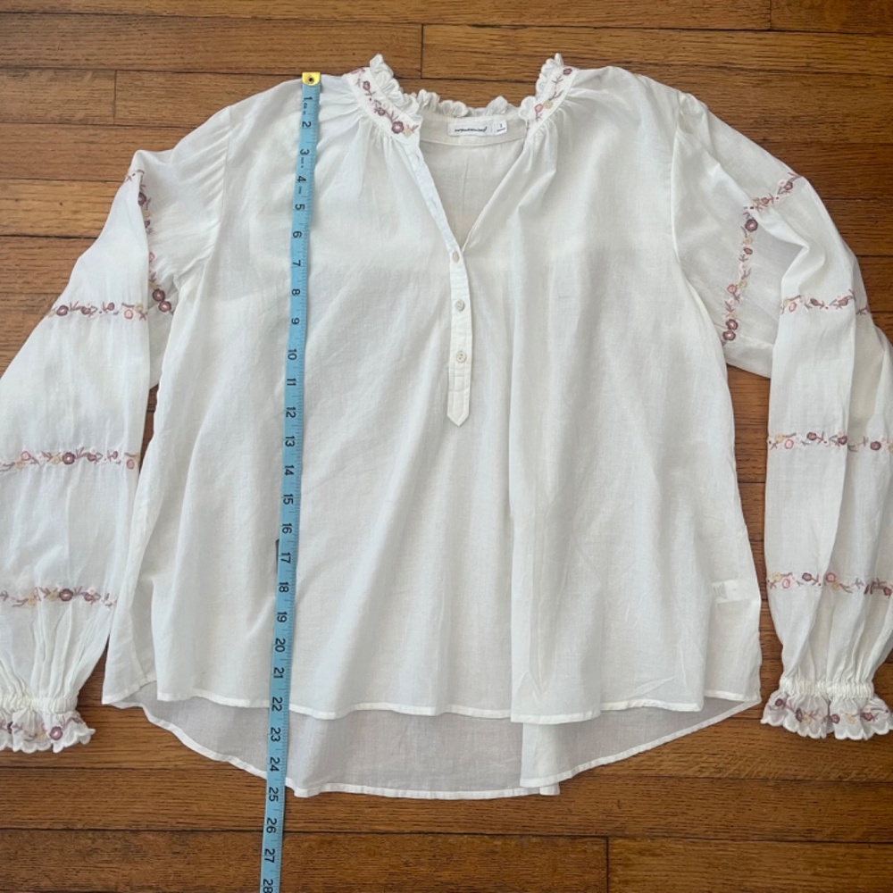 Unsubscribed Embroidered Floral Blouse in White MSRP $280 - Picture 5 of 9